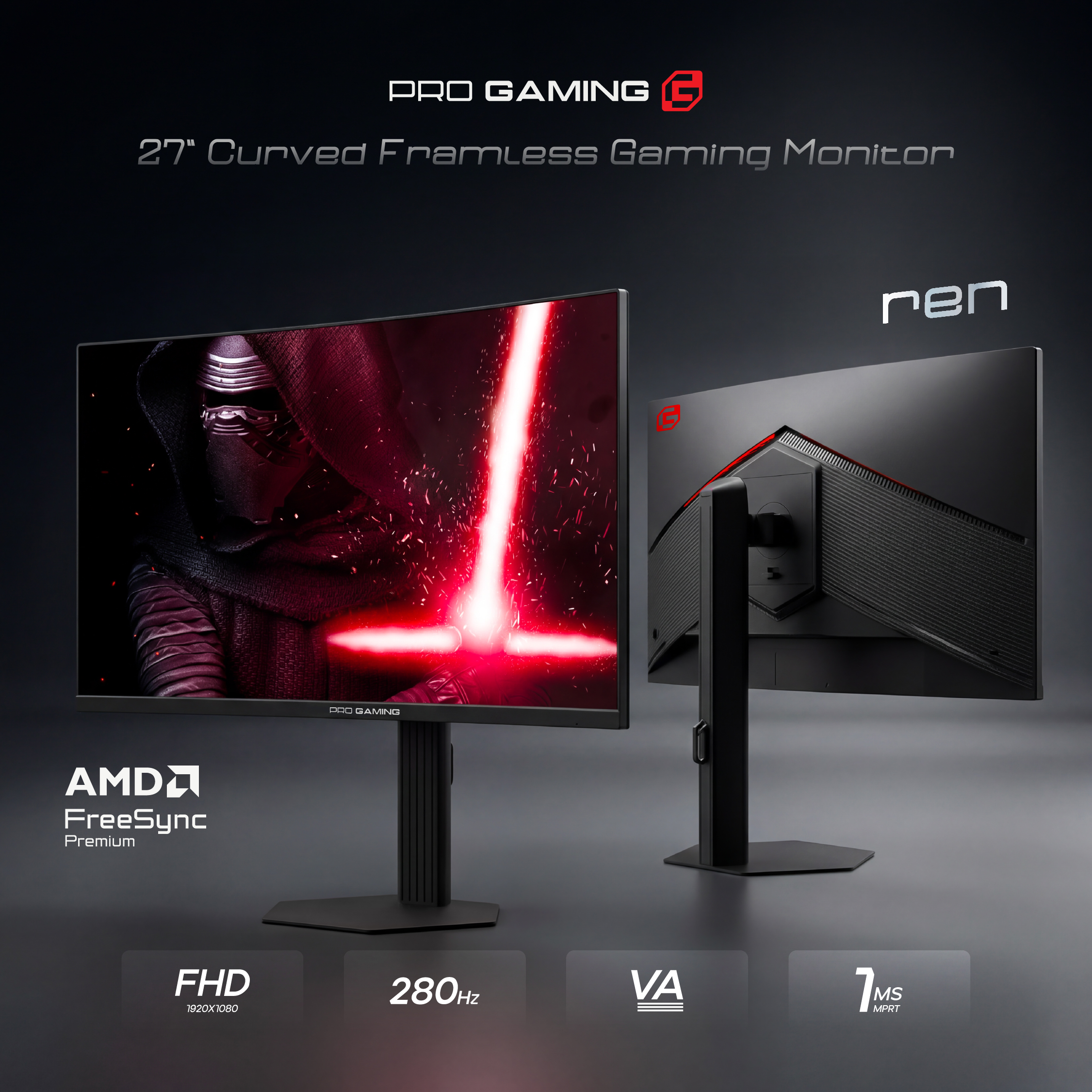 Монитор ProGaming Ren 27” 280Hz ,Black