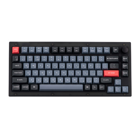 Keychron Клавиатура механическая V1 84Key, Gateron G PRO Blue RGB, Frosted Black